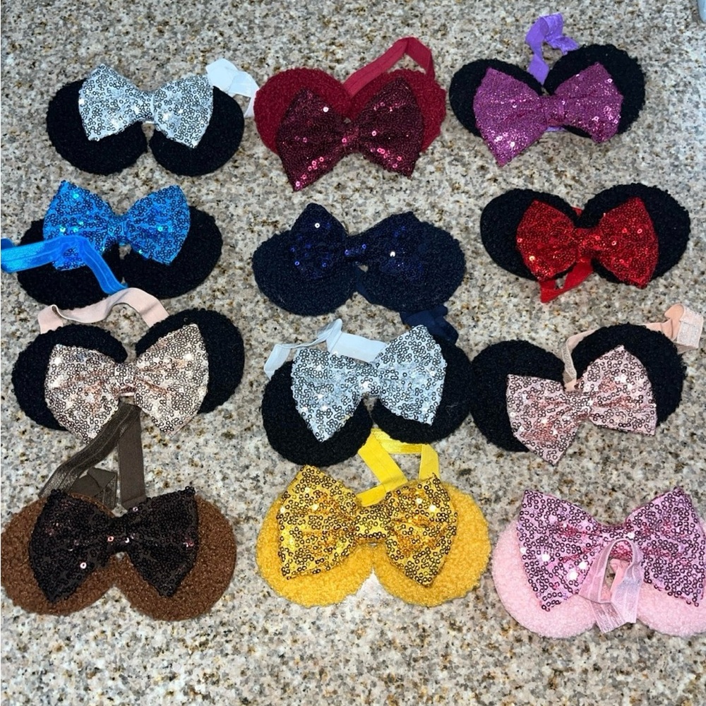 Black and Red Bow Hair Accessories Sparkly Shimmer